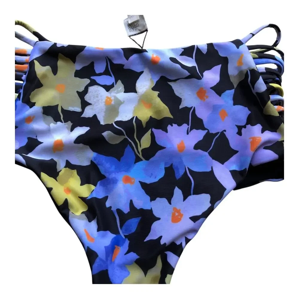 L Space Monica Wise Harrington Bitsy Cut Floral Bikini Bottom Women's Small NWT